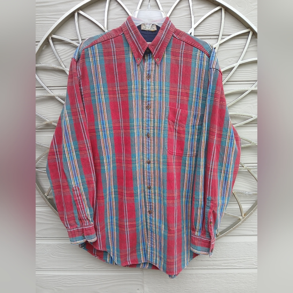 Classic Red and Blue Plaid Men's Shirt